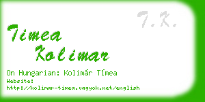 timea kolimar business card